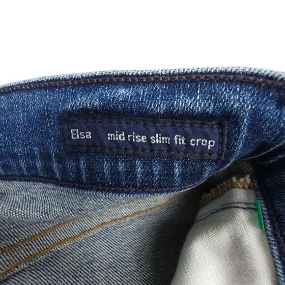 CITIZENS OF HUMANITY Elsa Mid Rise Slim Fit Crop Jeans 25 Dark Wash Denim Ankle - Picture 11 of 12